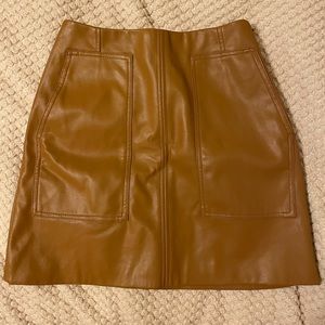 Brown pleather skirt